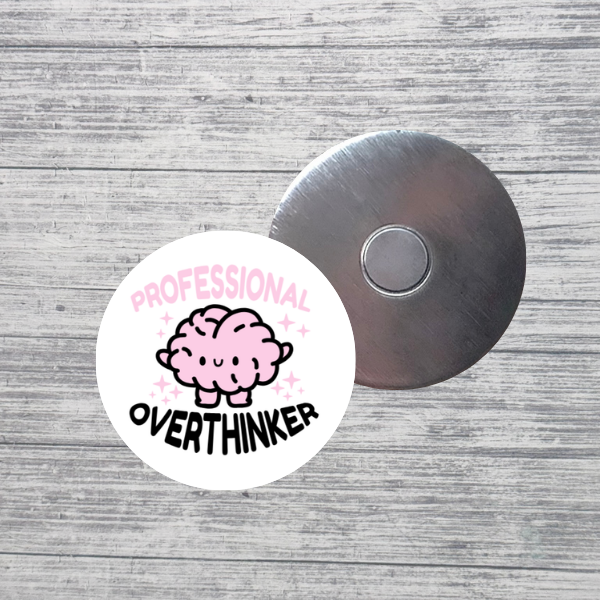 Professional Overthinker Cute Brain 2.25" Magnet