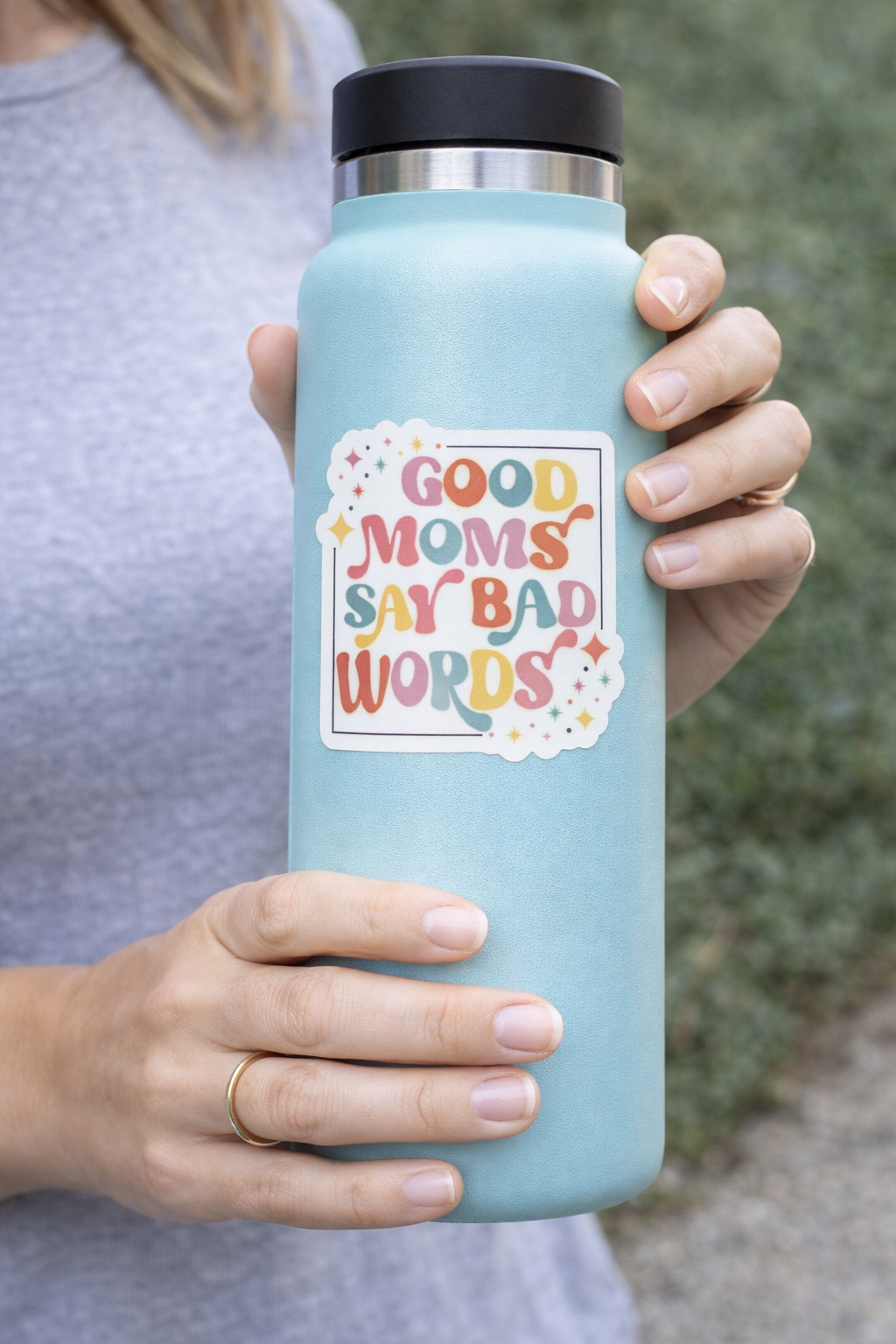 Good Moms Say Bad Words Sticker – Funny Mom Sticker – 3” Retro Pastel