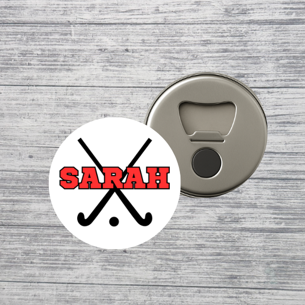 Field Hockey Bottle Opener Magnet Custom Personalized Name