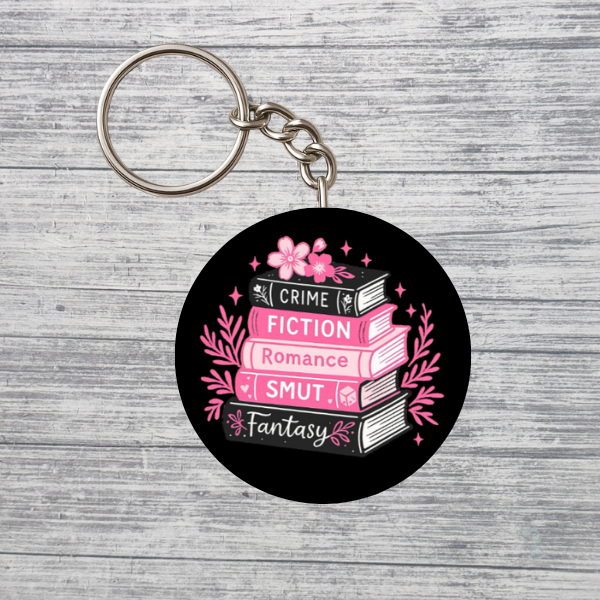 Book Stack Genres Aesthetic 2.25" Keychain