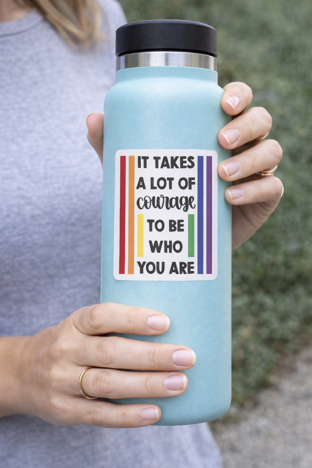 It Takes Courage Rainbow Pride Sticker