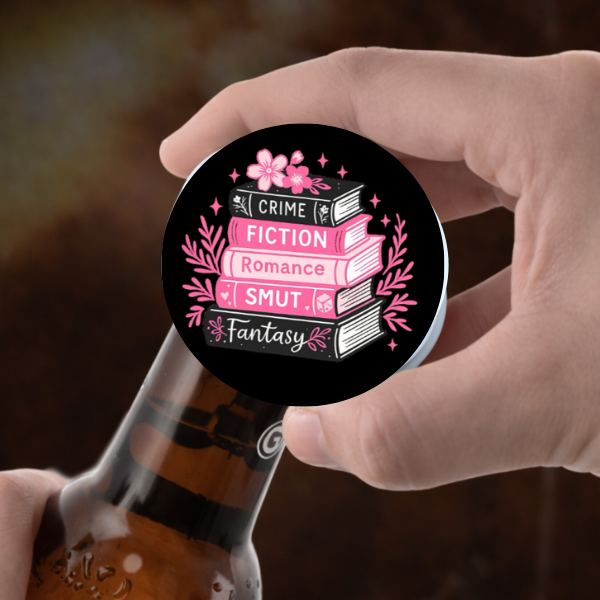 Book Stack Genres Aesthetic 2.25" Bottle Opener Magnet