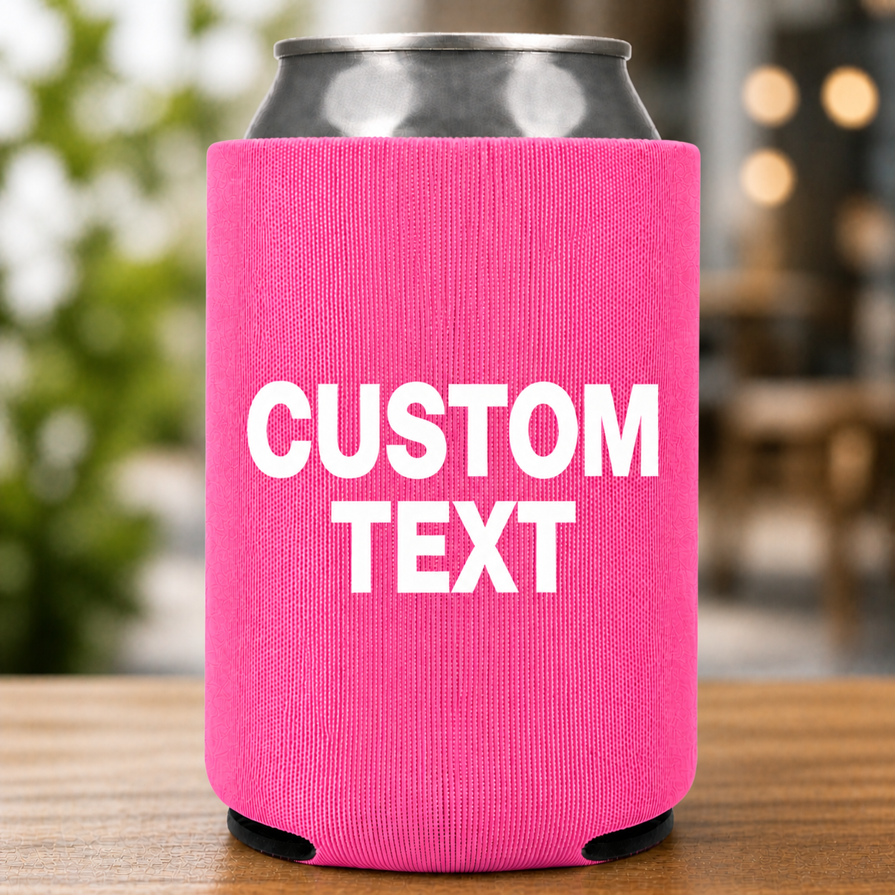 Custom Text Koozie – Personalized Neoprene Can Cooler, 4x4 Drink Sleeve, Custom Name or Phrase, Party Favor, Gift Idea
