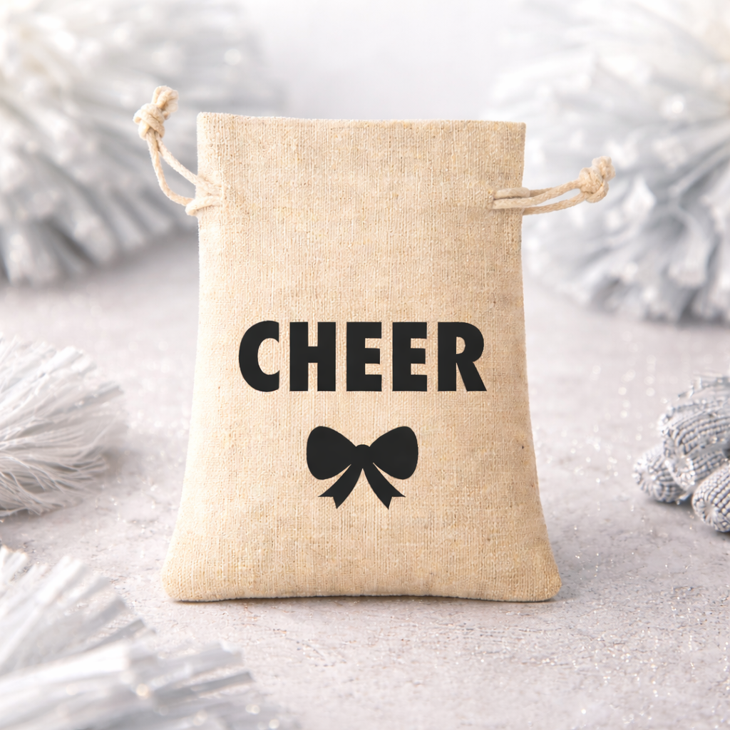Personalized Cheer Drawstring Bag – Mini Canvas Pouch