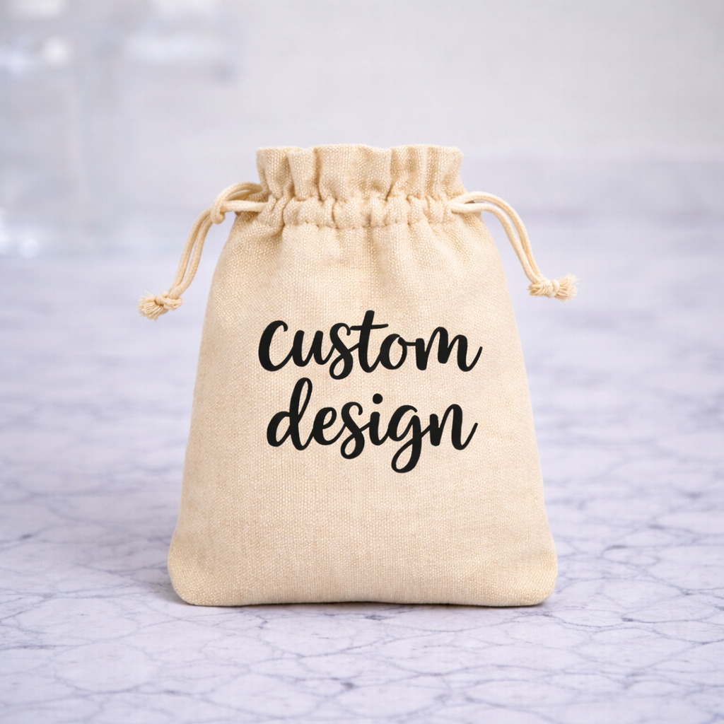 Custom Design Mini Drawstring Tote 5” x 6” – Upload Your Own Artwork or Logo