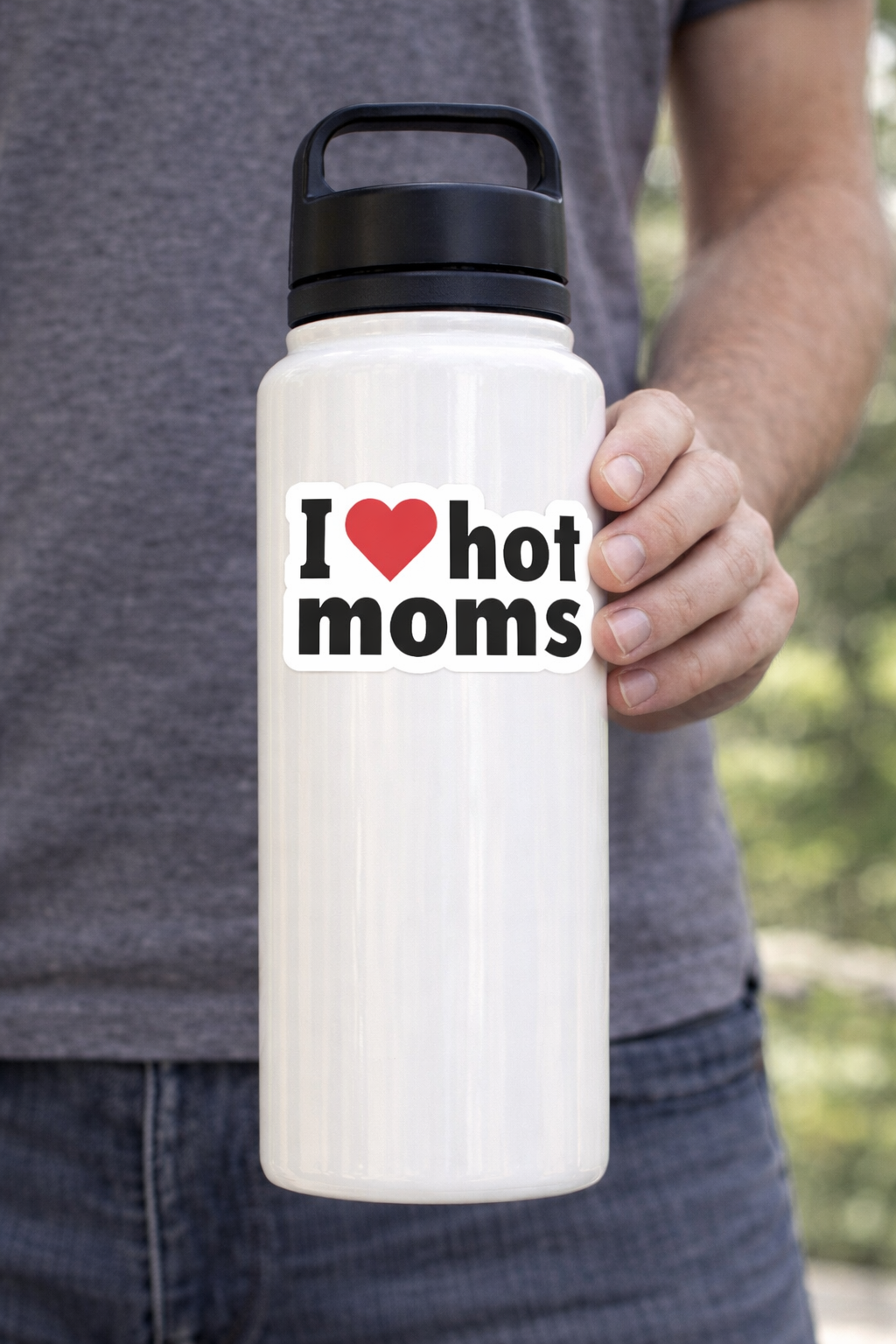 I Love Hot Moms Sticker