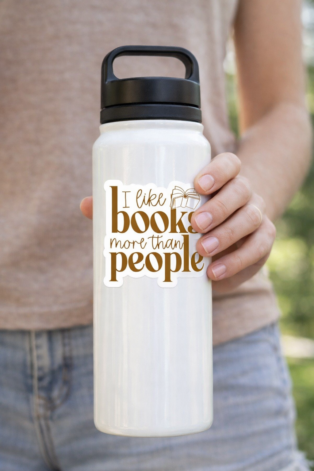 I Like Books More Than People Sticker – Funny Book Lover Sticker 3"