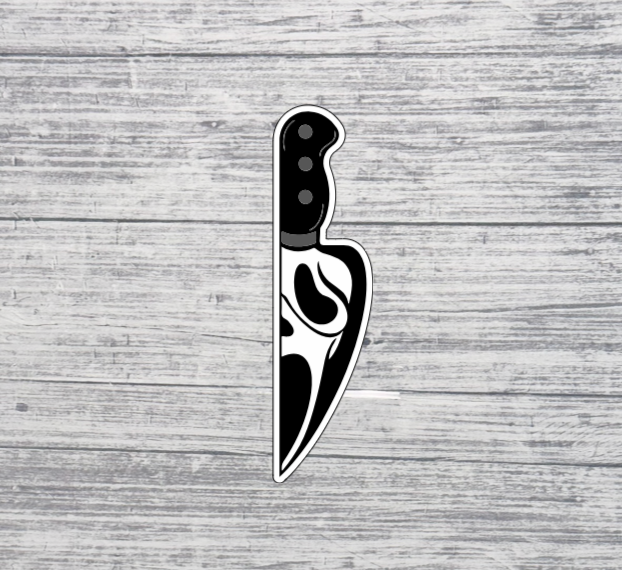 Spooky Ghost Knife Sticker – Horror Blade Graphic Sticker