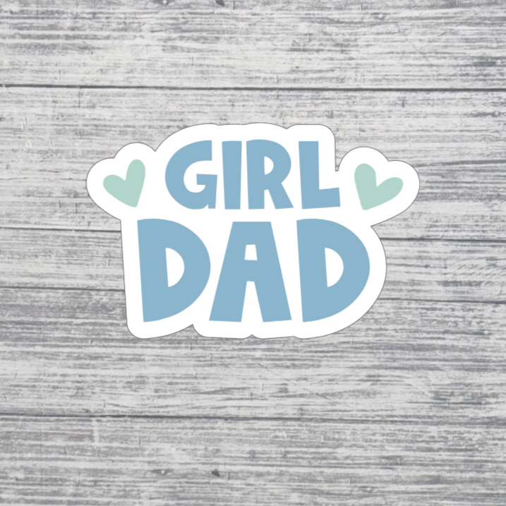 Girl Dad Blue Heart Sticker