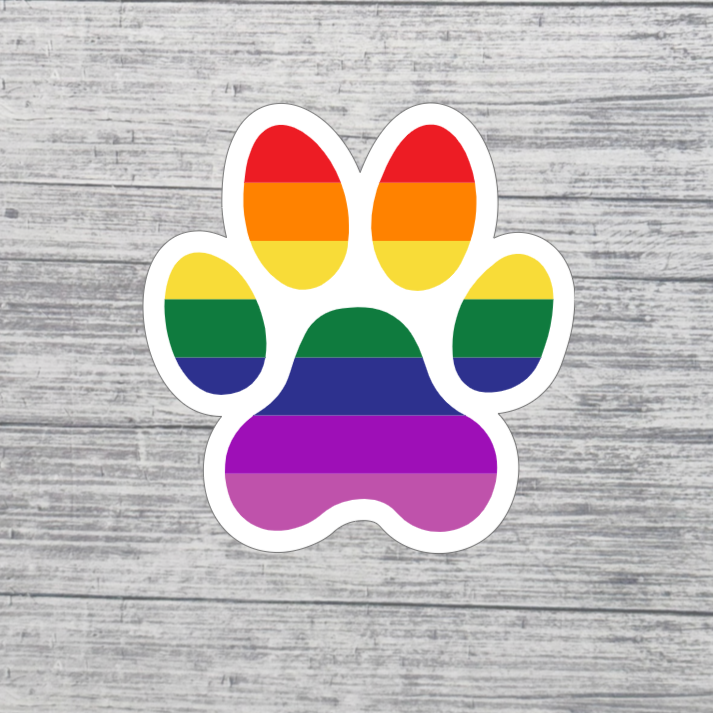 Rainbow Paw Print Pride Sticker β 3β LGBTQ+ Pet Pride Sticker β Colorful Paw Sticker