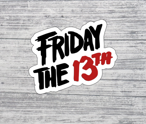 Friday the 13th Sticker – Spooky Horror Text Sticker