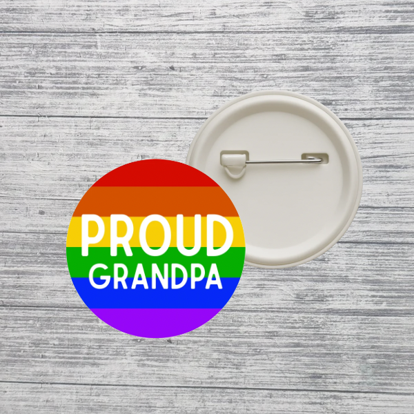 Custom Pride Family Button Pin – Mom Dad Mama Daughter Son Aunt Uncle Grandparent LGBTQ+ Rainbow Pin – 2.25” Pinback Button