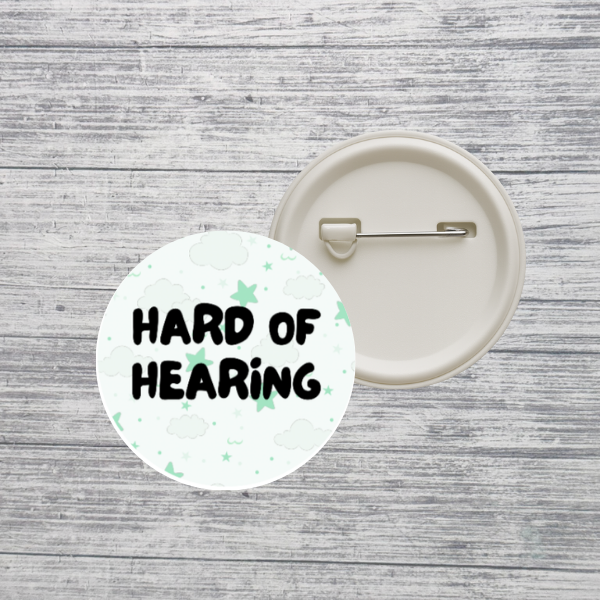 Hard of Hearing 2.25" Accessibility Pin Back Button