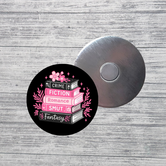 Book Stack Genres Aesthetic 2.25" Magnet
