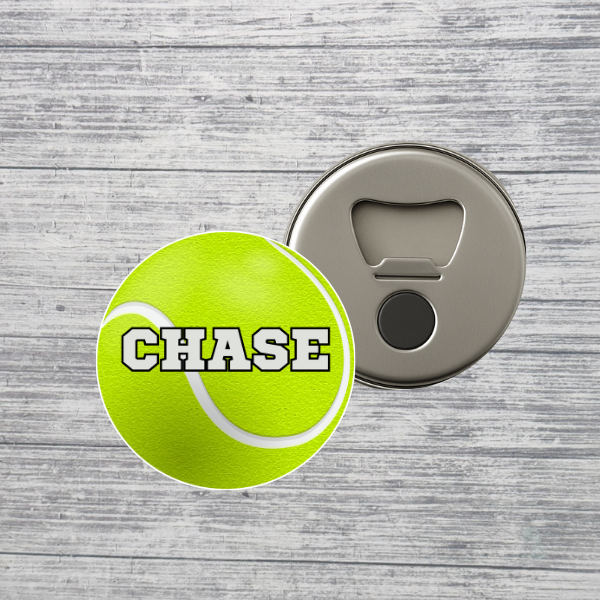 Tennis Bottle Opener Magnet Custom Personalized Name