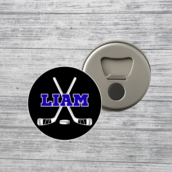 Hockey Bottle Opener Magnet Custom Personalized Name
