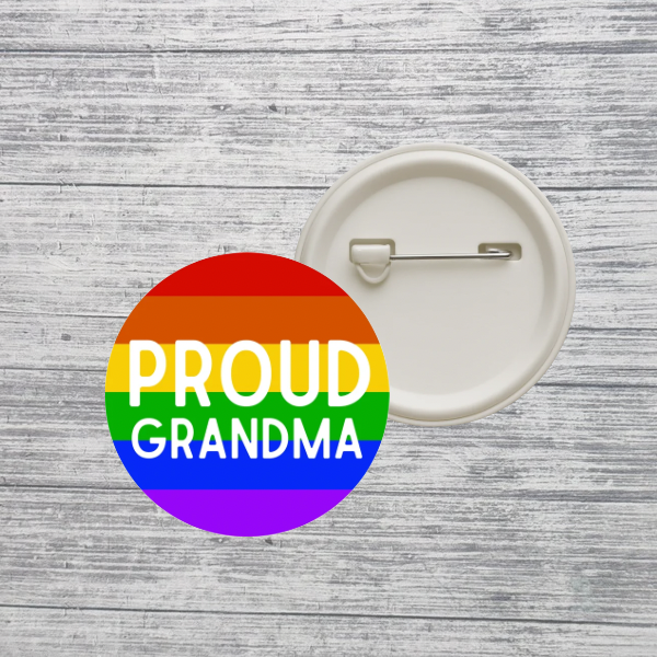 Custom Pride Family Button Pin – Mom Dad Mama Daughter Son Aunt Uncle Grandparent LGBTQ+ Rainbow Pin – 2.25” Pinback Button
