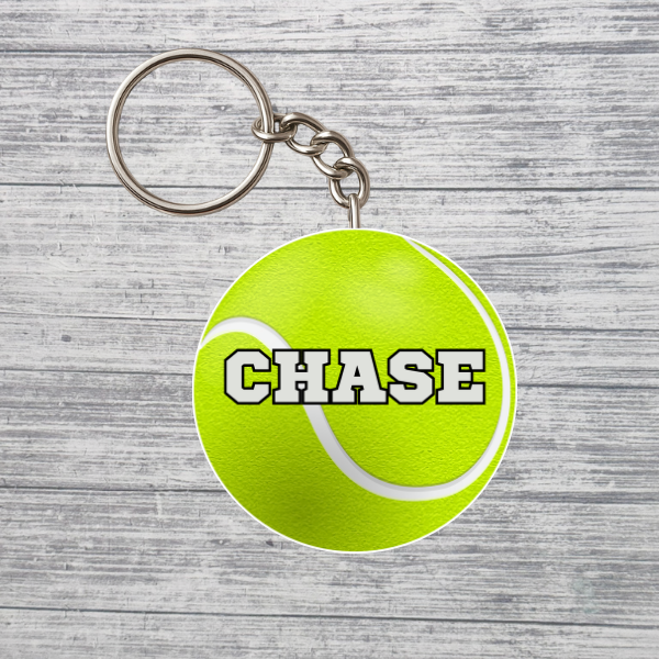 Tennis Keychain Custom Personalized Name Keychain