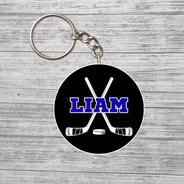 Hockey Keychain Custom Personalized Name Keychain