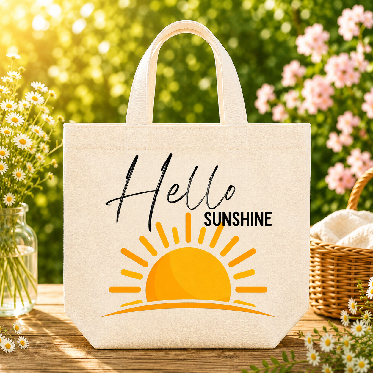 Hello Sunshine Medium Canvas Tote Bag
