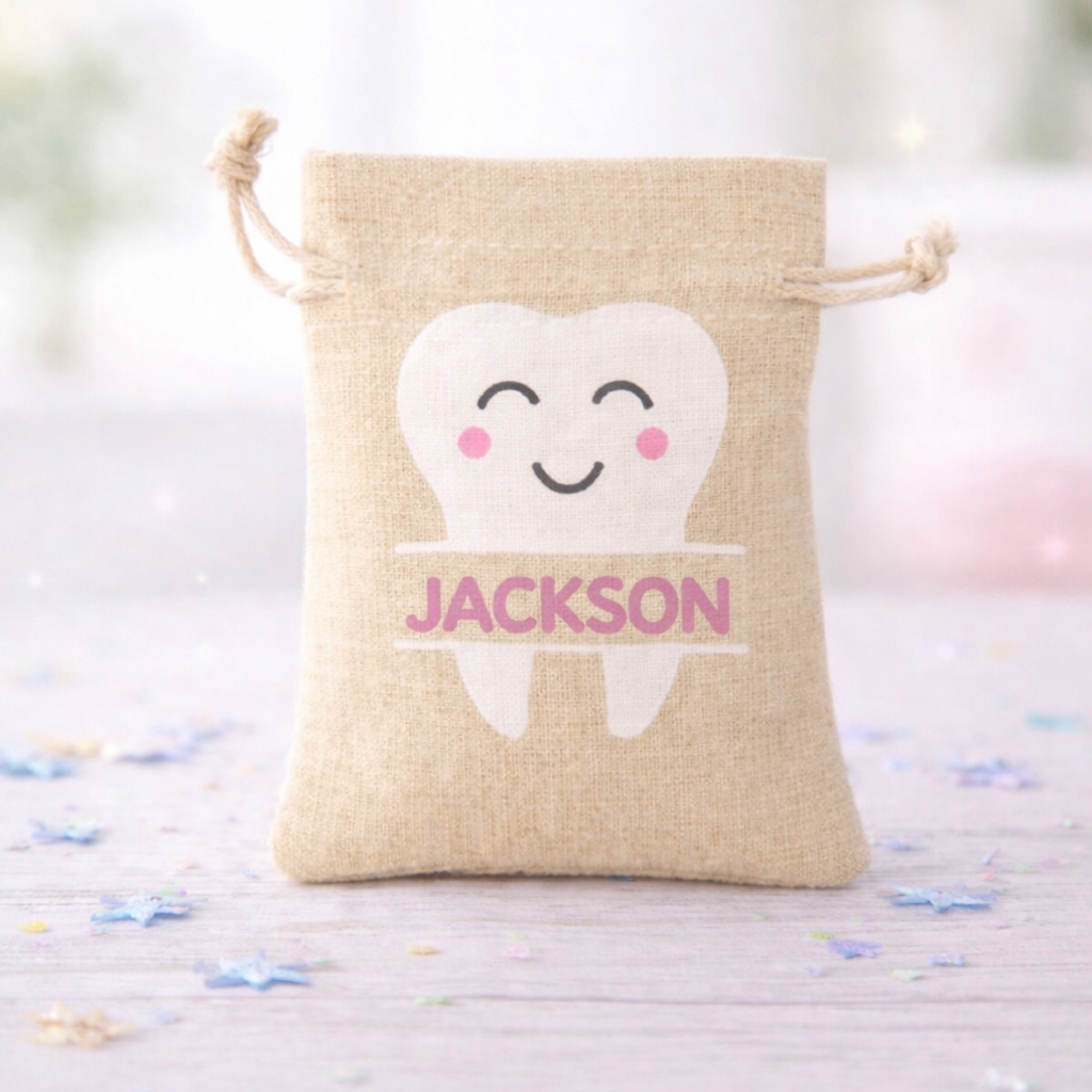 Tooth Fairy Bag Custom Personalized Canvas Tooth Tote Bag