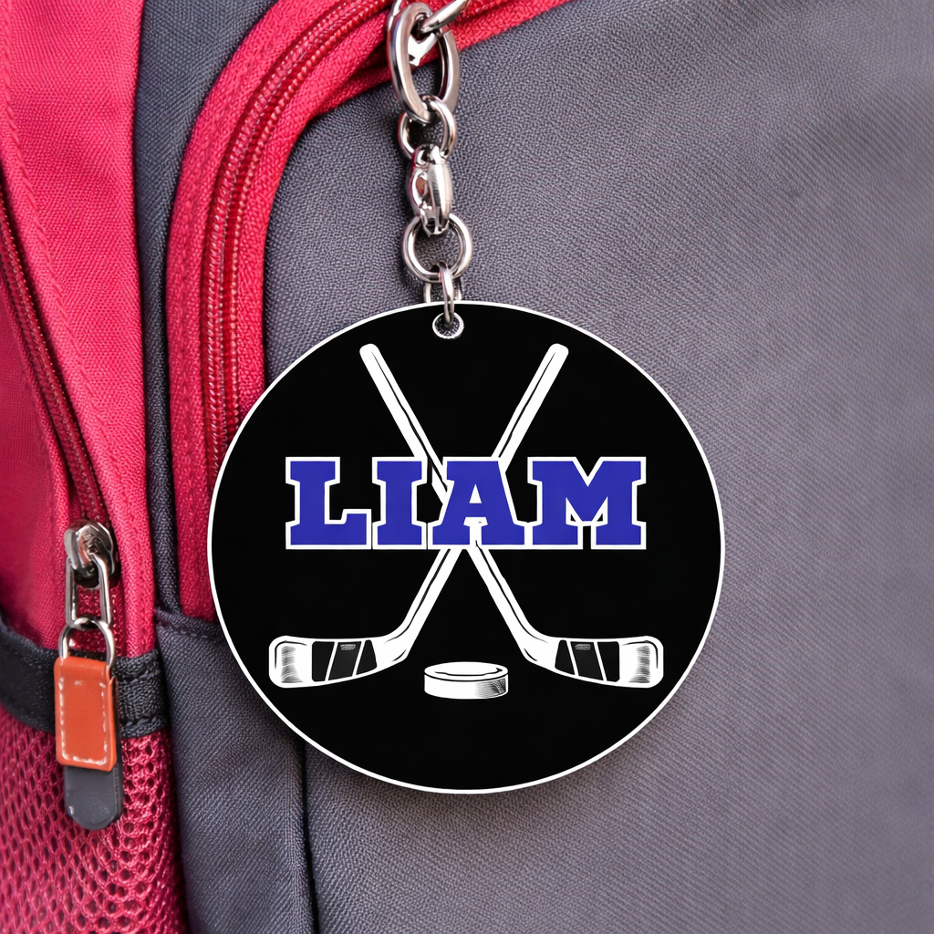 Hockey Keychain Custom Personalized Name Keychain