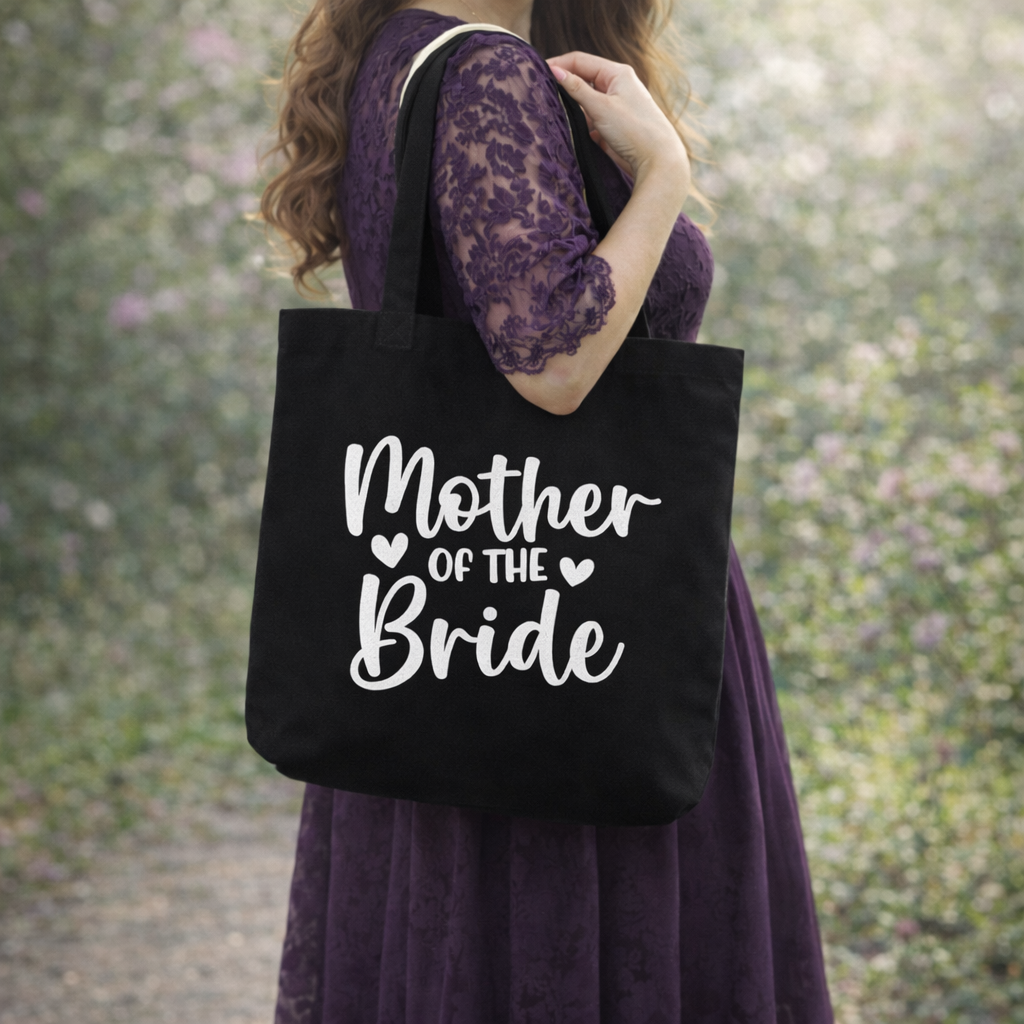 Mother of the Bride Canvas Tote Bag | Wedding Day & Bridal Party Tote