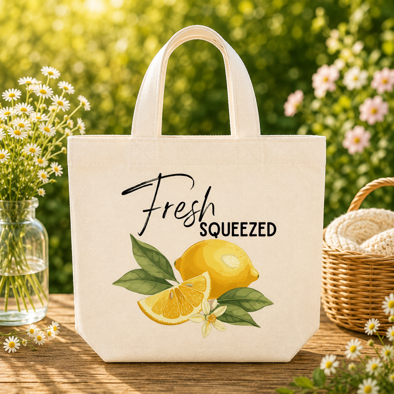 Fresh Squeezed Lemon Medium Canvas Tote Bag