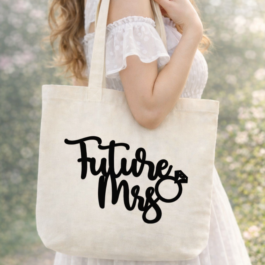 Future Mrs. Canvas Tote Bag | Bride-to-Be Wedding Tote
