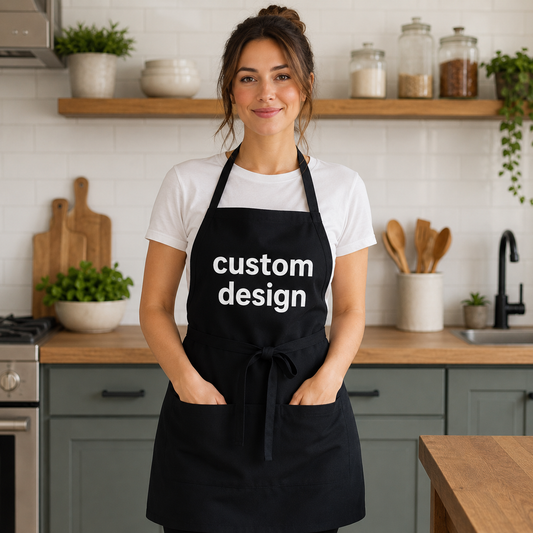 Custom Apron with Pockets | Personalized Apron | Add Your Design, Name, Logo or Photo