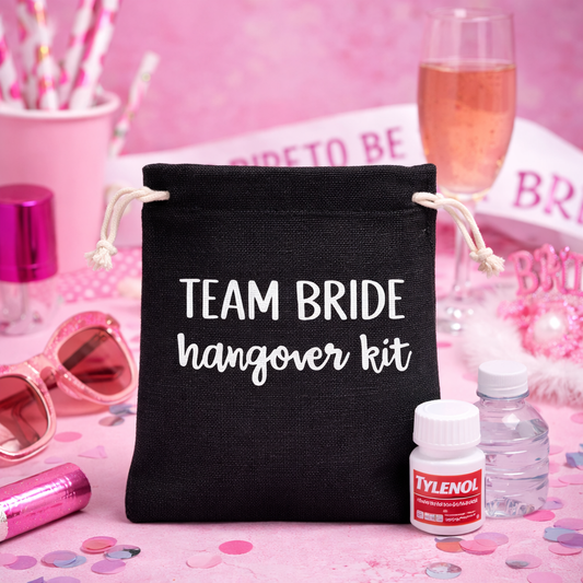 Bachelorette Emergency Bag | Team Bride Hangover Kit Drawstring Pouch