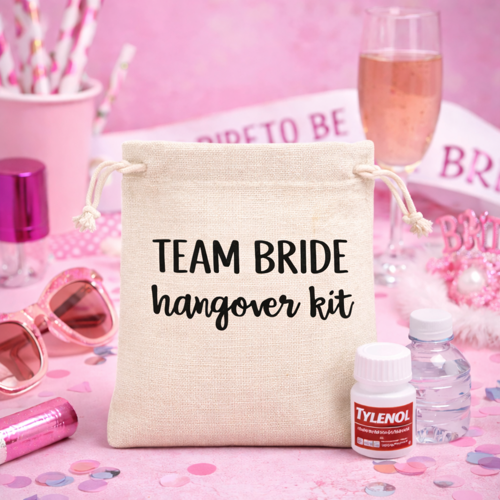 Bachelorette Emergency Bag | Team Bride Hangover Kit Drawstring Pouch