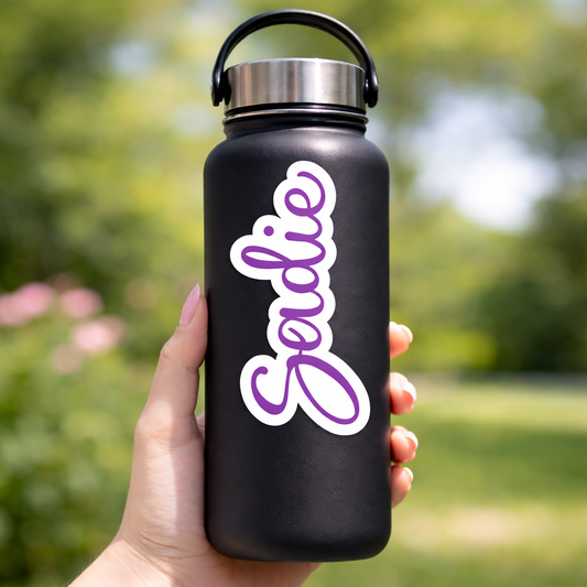 Custom Name Sticker – 4" Personalized Waterproof Label in Multiple Fonts & Colors