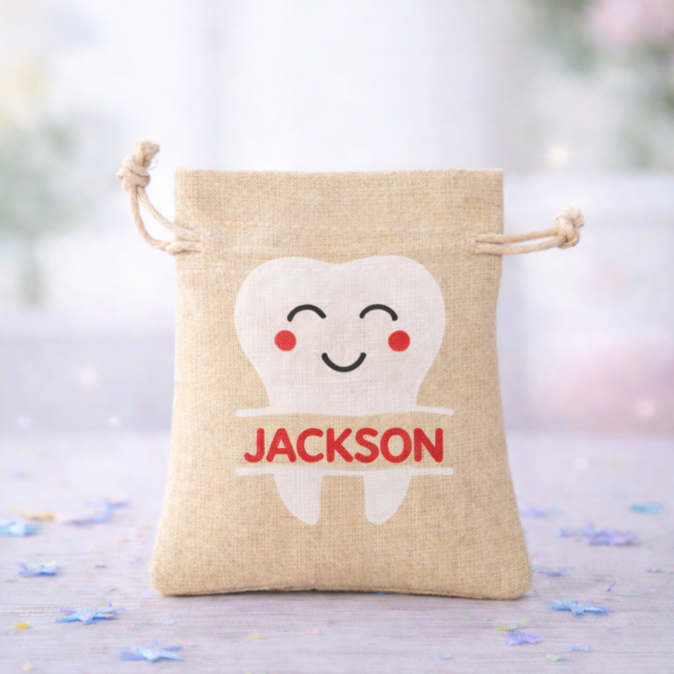 Tooth Fairy Bag Custom Personalized Canvas Tooth Tote Bag