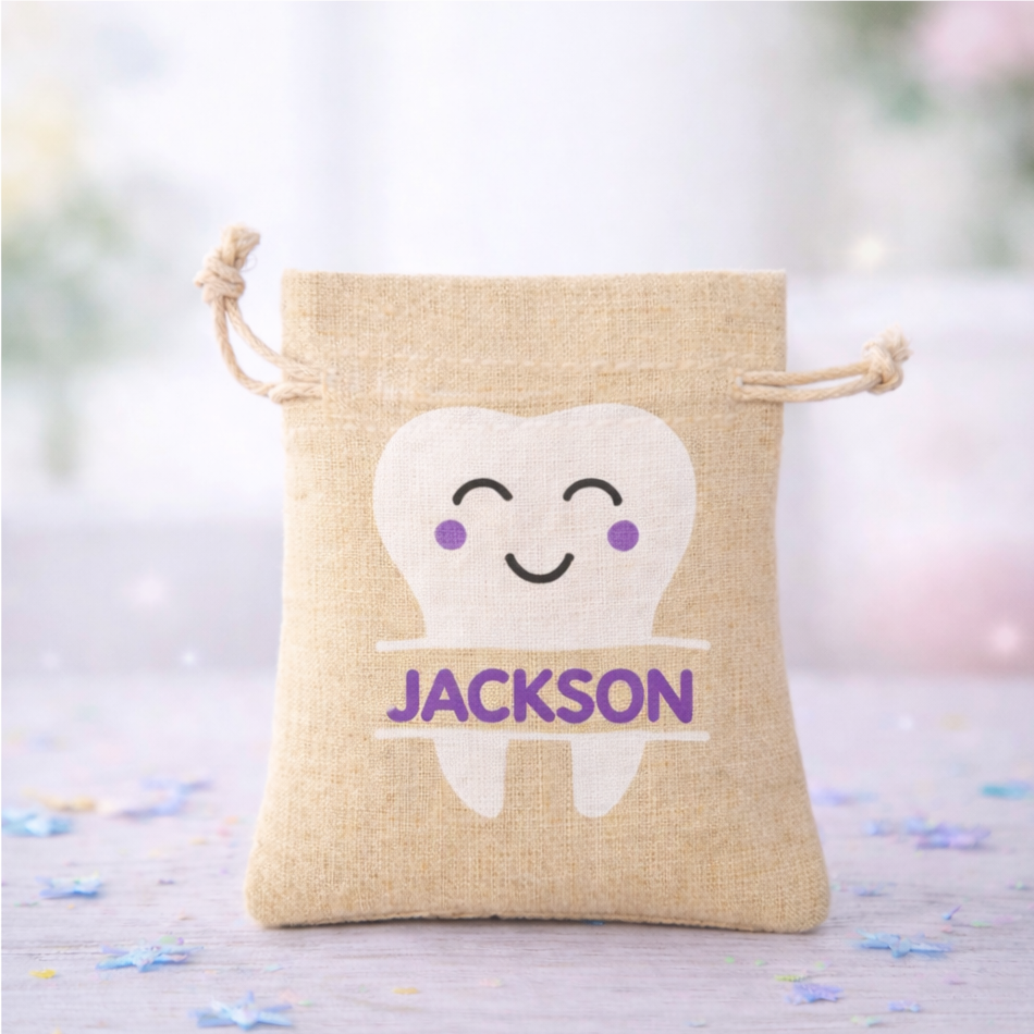 Tooth Fairy Bag Custom Personalized Canvas Tooth Tote Bag