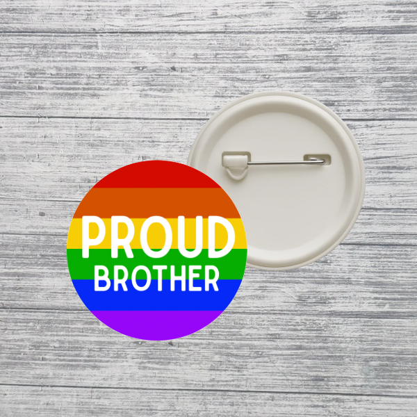 Custom Pride Family Button Pin – Mom Dad Mama Daughter Son Aunt Uncle Grandparent LGBTQ+ Rainbow Pin – 2.25” Pinback Button