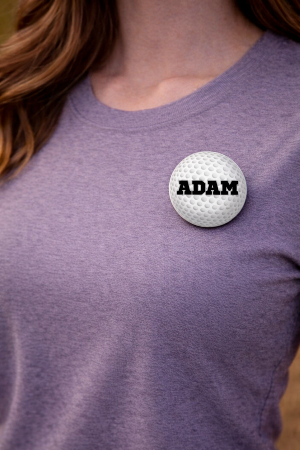 Golf Button Pin Custom Personalized Name