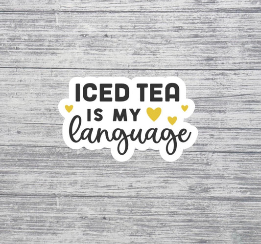 Iced Tea Is My Language Sticker