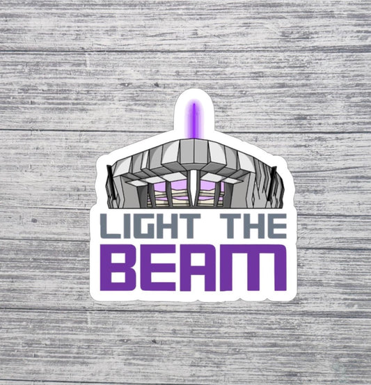 Light the Beam Sticker – Purple Beam Sacramento-Inspired 3” Waterproof Sticker