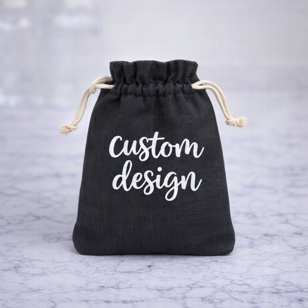 Custom Design Mini Drawstring Tote 5” x 6”  – Upload Your Own Artwork or Logo
