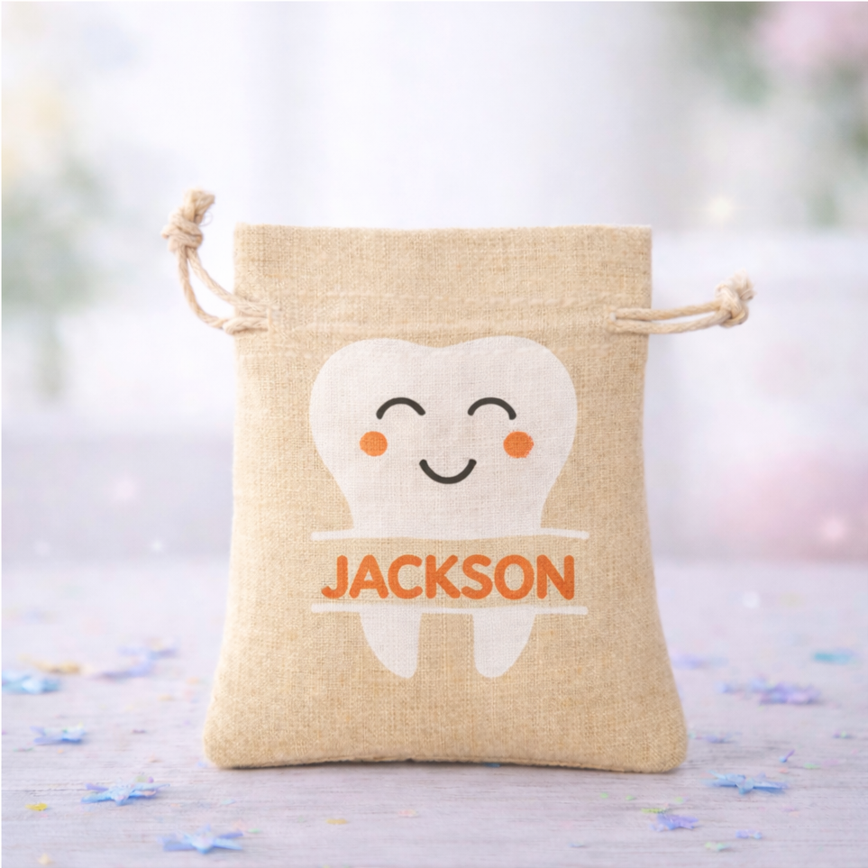 Tooth Fairy Bag Custom Personalized Canvas Tooth Tote Bag