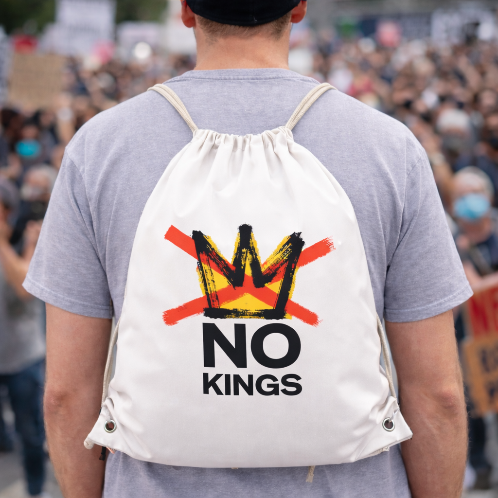 NO Kings Protest Drawstring Backpack – Rally Bag