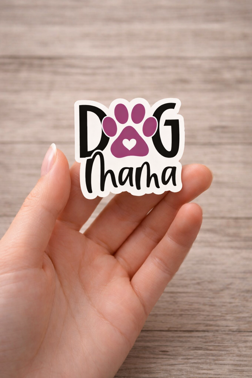 Dog Mama Sticker – Cute Paw Print Sticker for Pet Moms – 3” Waterproof