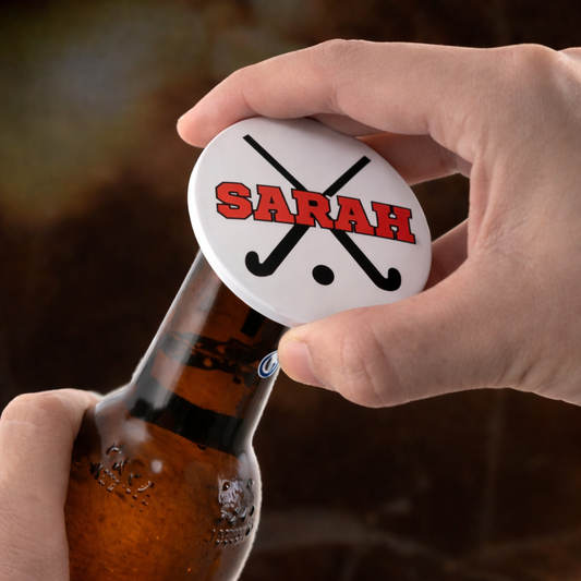 Field Hockey Bottle Opener Magnet Custom Personalized Name