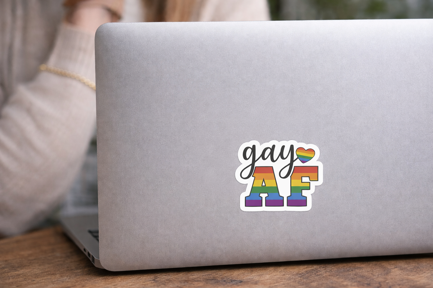 Gay AF Rainbow Sticker – 3” Pride Statement Sticker