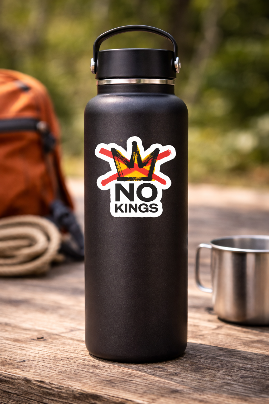 No Kings Sticker – Anti Crown Statement Waterproof - 3"