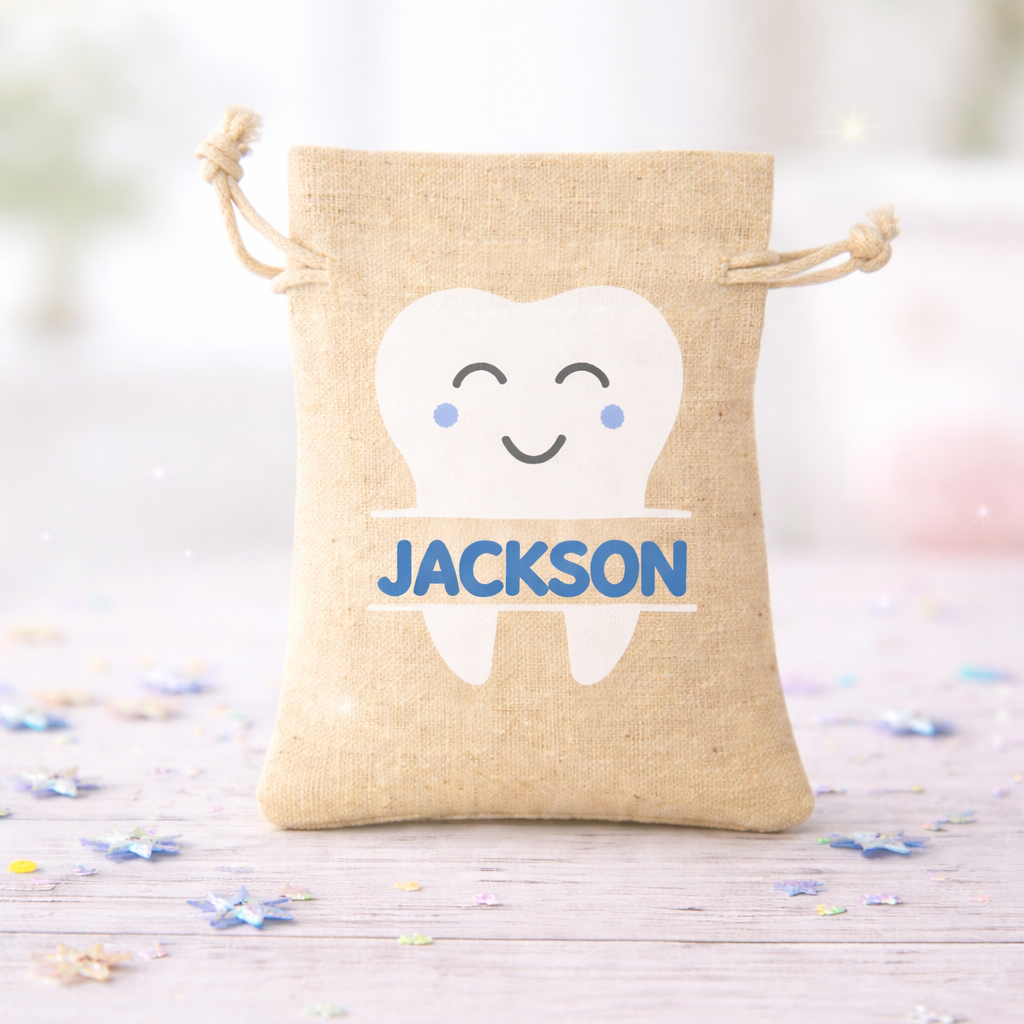 Tooth Fairy Bag Custom Personalized Canvas Tooth Tote Bag