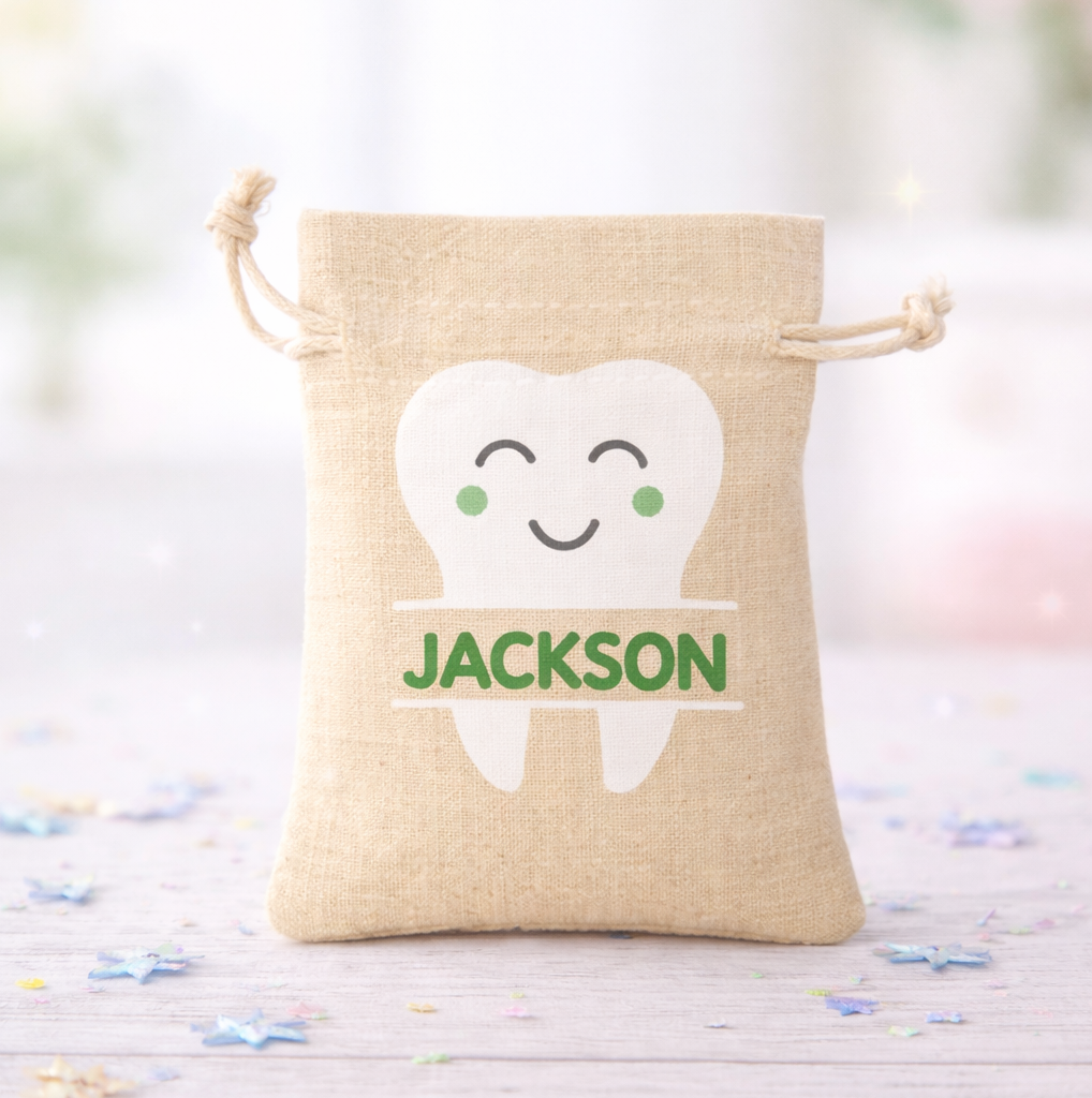 Tooth Fairy Bag Custom Personalized Canvas Tooth Tote Bag