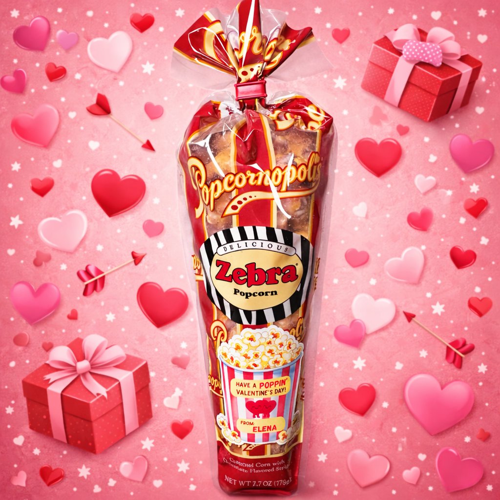 Have a Poppin’ Valentine’s Day Popcorn Personalized Sticker