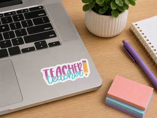 Teacher Sticker – 3” Cute Teacher Appreciation Sticker – Pencil Teacher Sticker